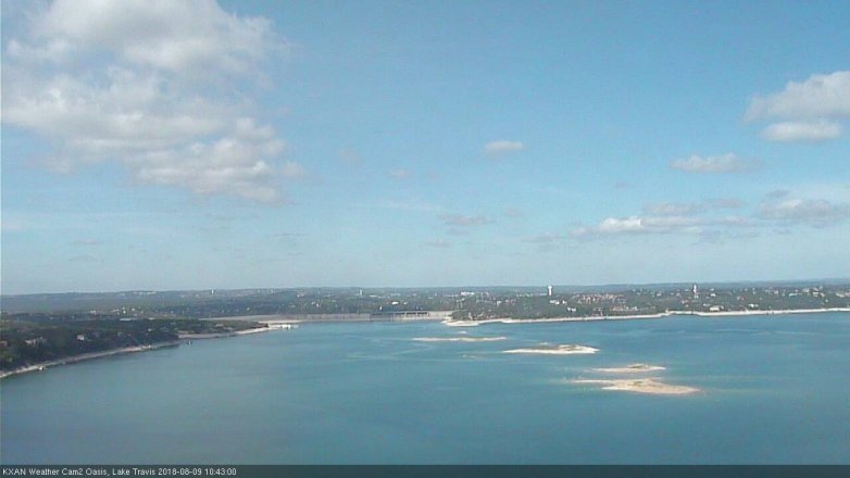 Lake Travis webcam, August 9, 2018 9:45 AM CT