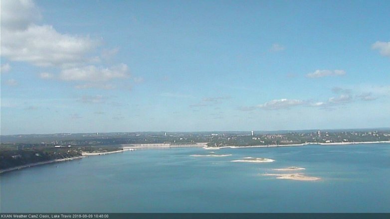 Lake Travis webcam, August 9, 2018 9:50 AM CT