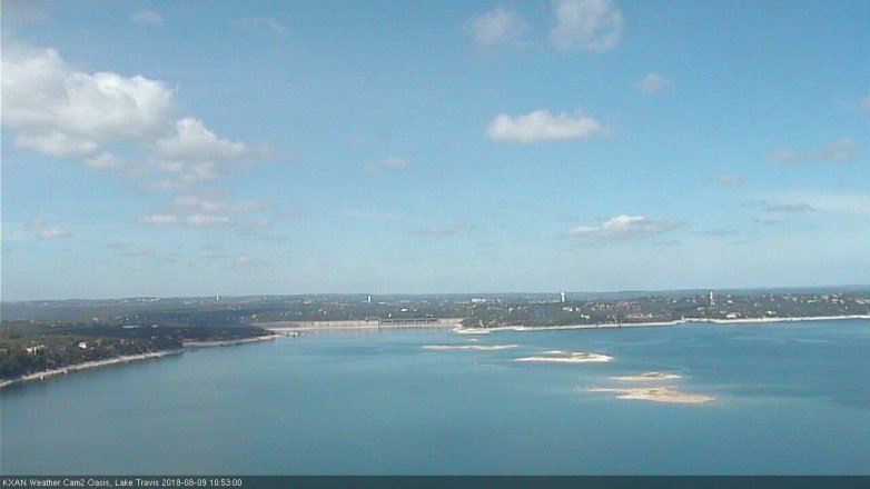 Lake Travis webcam, August 9, 2018 9:55 AM CT