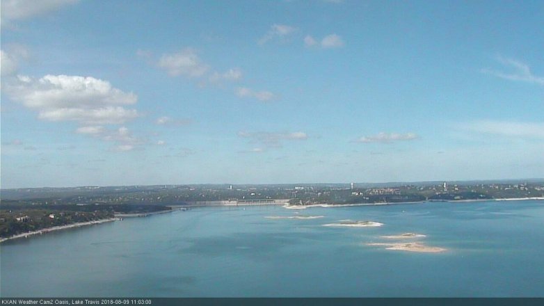 Lake Travis webcam, August 9, 2018 10:05 AM CT