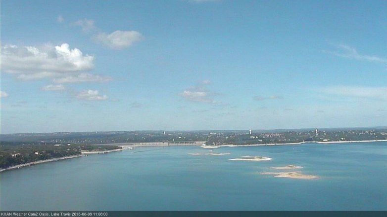 Lake Travis webcam, August 9, 2018 10:10 AM CT