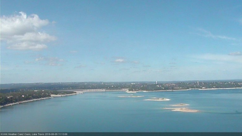 Lake Travis webcam, August 9, 2018 10:15 AM CT