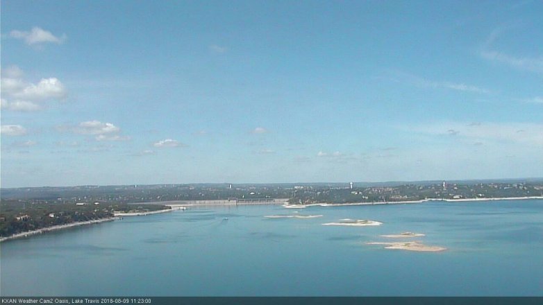 Lake Travis webcam, August 9, 2018 10:25 AM CT