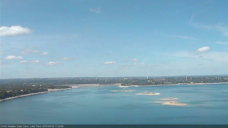 Lake Travis webcam, August 9, 2018 10:30 AM CT