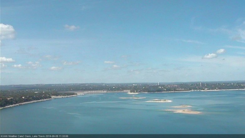 Lake Travis webcam, August 9, 2018 10:35 AM CT