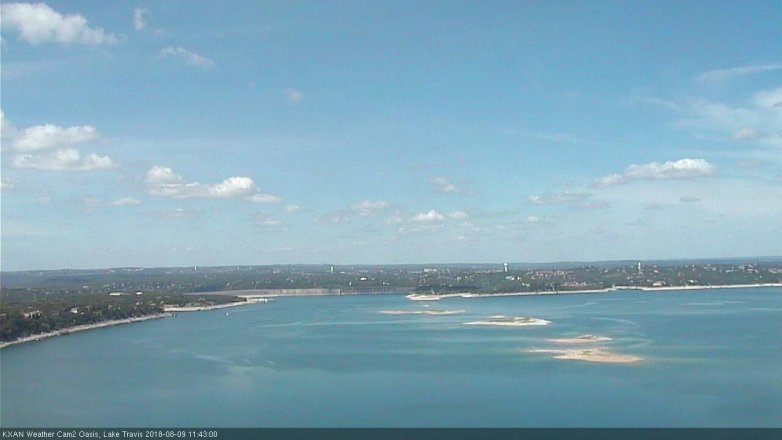 Lake Travis webcam, August 9, 2018 10:45 AM CT