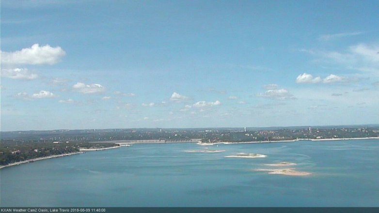 Lake Travis webcam, August 9, 2018 10:50 AM CT