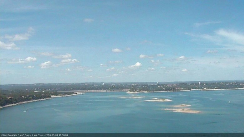 Lake Travis webcam, August 9, 2018 10:55 AM CT