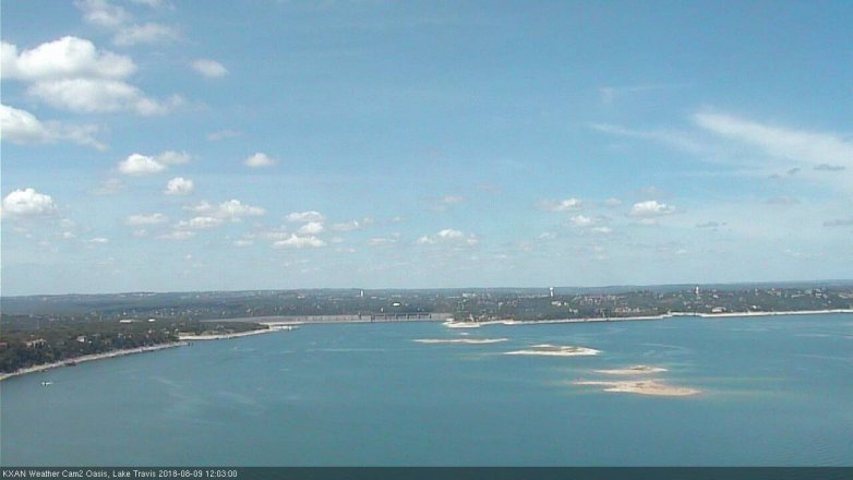 Lake Travis webcam, August 9, 2018 11:05 AM CT