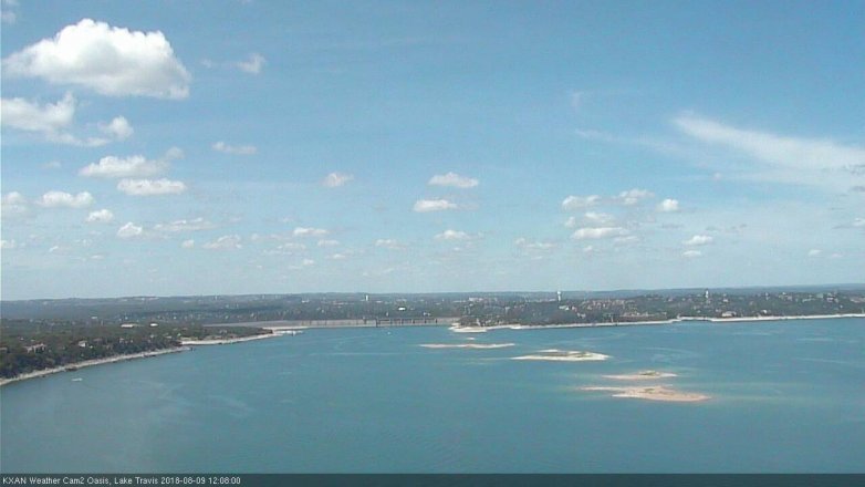 Lake Travis webcam, August 9, 2018 11:10 AM CT