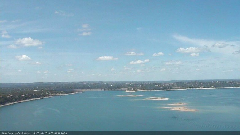 Lake Travis webcam, August 9, 2018 11:20 AM CT