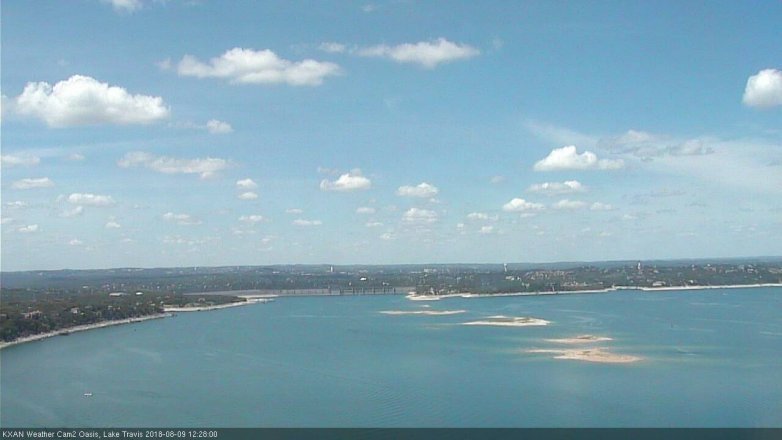 Lake Travis webcam, August 9, 2018 11:30 AM CT