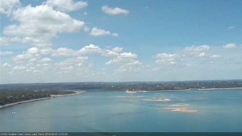 Lake Travis webcam, August 9, 2018 11:55 AM CT