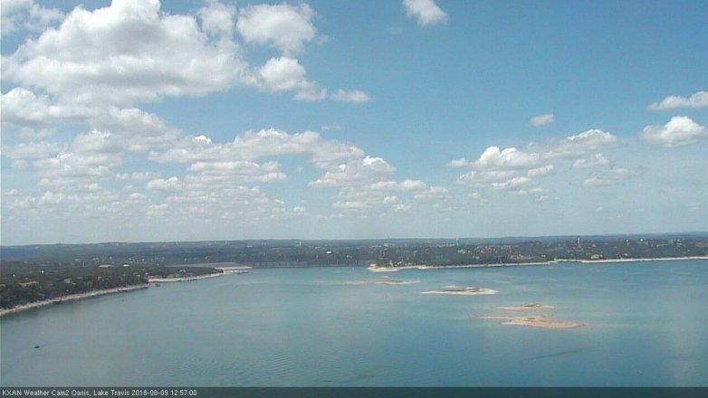 Lake Travis webcam, August 9, 2018 12:00 PM CT