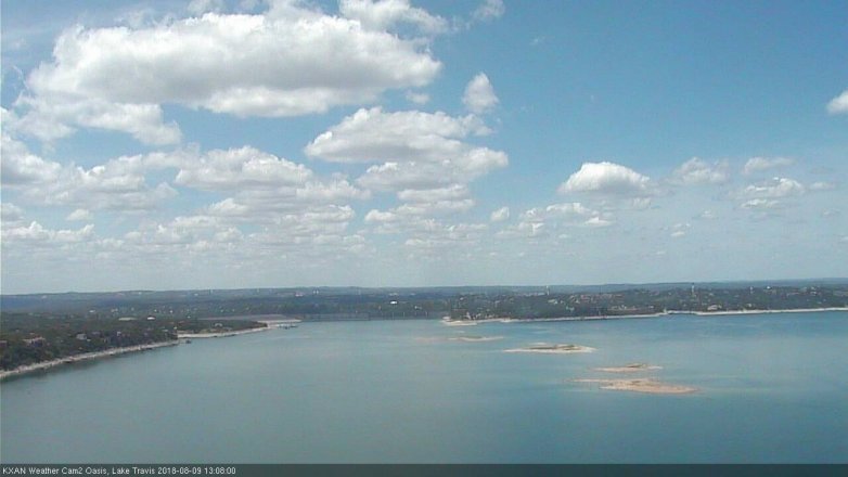 Lake Travis webcam, August 9, 2018 12:10 PM CT