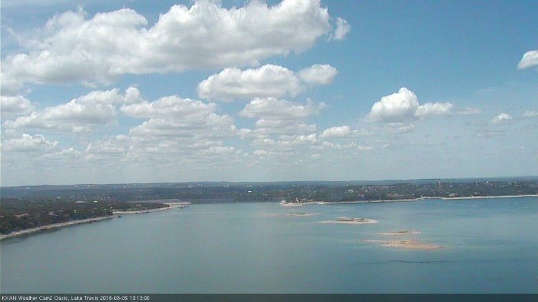Lake Travis webcam, August 9, 2018 12:15 PM CT