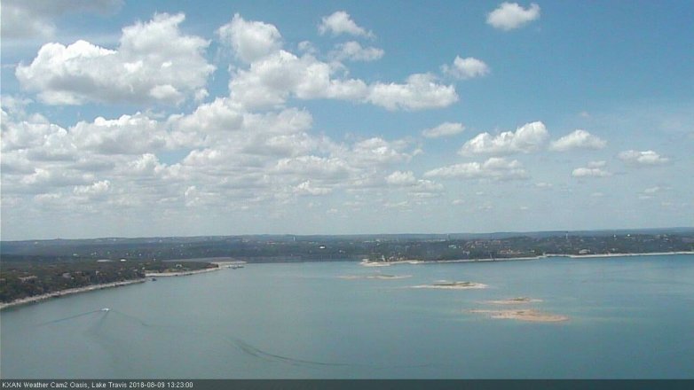 Lake Travis webcam, August 9, 2018 12:25 PM CT