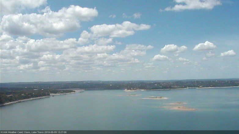 Lake Travis webcam, August 9, 2018 12:30 PM CT