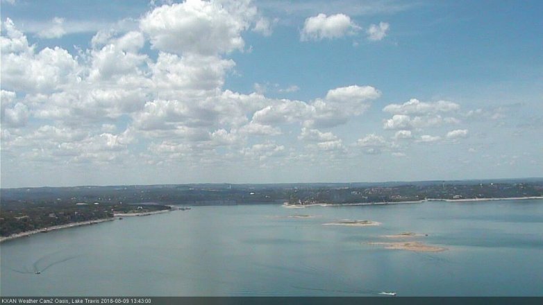 Lake Travis webcam, August 9, 2018 12:45 PM CT