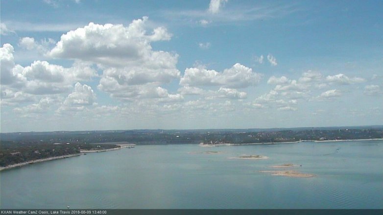 Lake Travis webcam, August 9, 2018 12:50 PM CT