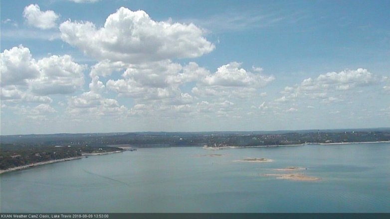Lake Travis webcam, August 9, 2018 12:55 PM CT