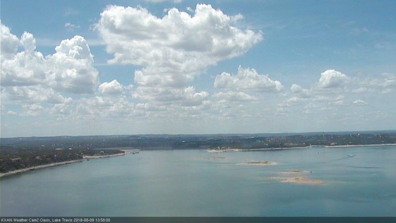 Lake Travis webcam, August 9, 2018 1:00 PM CT