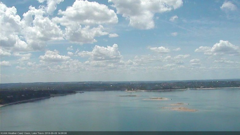 Lake Travis webcam, August 9, 2018 1:10 PM CT