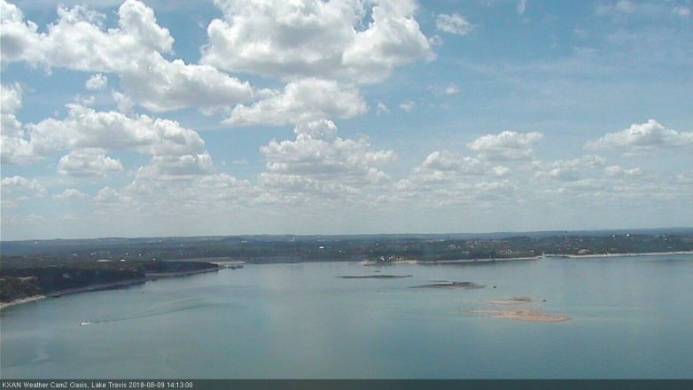 Lake Travis webcam, August 9, 2018 1:15 PM CT