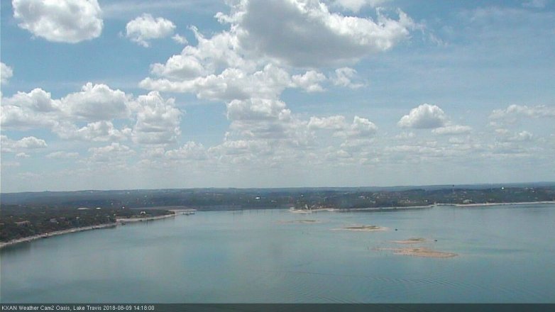 Lake Travis webcam, August 9, 2018 1:20 PM CT