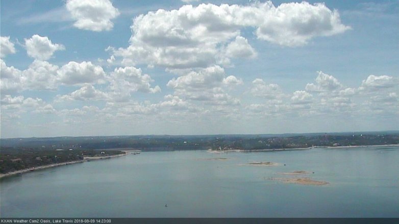 Lake Travis webcam, August 9, 2018 1:25 PM CT