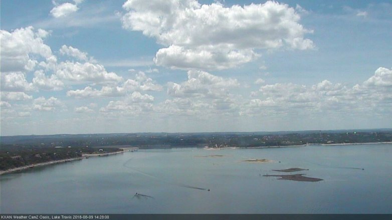 Lake Travis webcam, August 9, 2018 1:30 PM CT