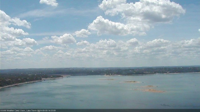 Lake Travis webcam, August 9, 2018 1:35 PM CT