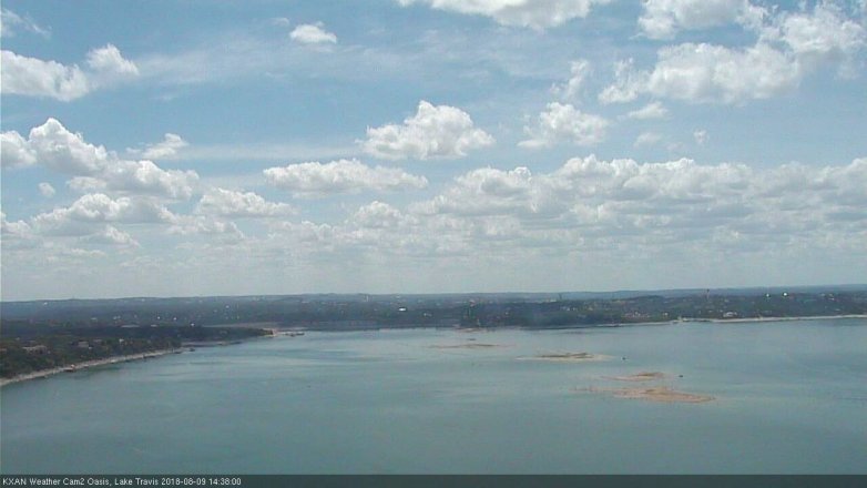 Lake Travis webcam, August 9, 2018 1:40 PM CT
