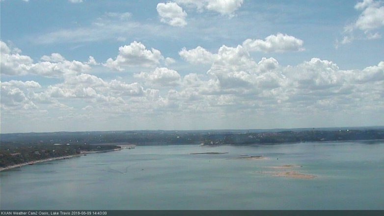 Lake Travis webcam, August 9, 2018 1:45 PM CT