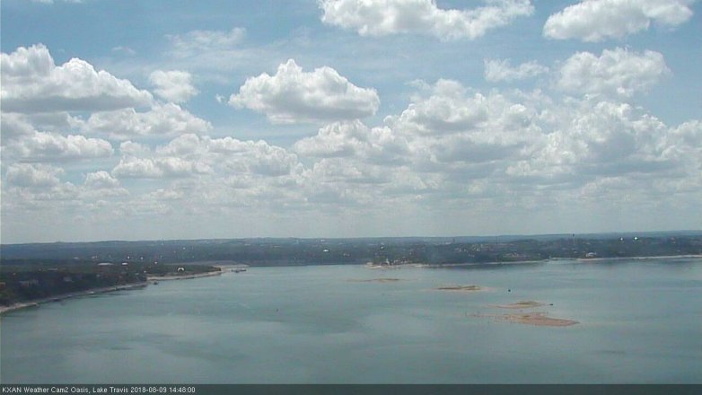 Lake Travis webcam, August 9, 2018 1:50 PM CT