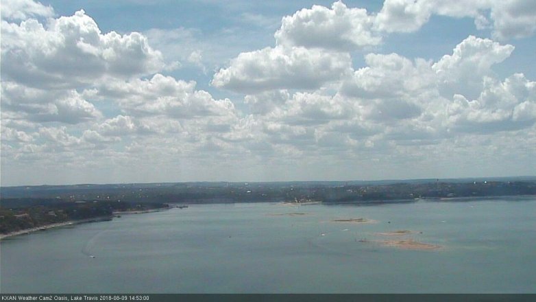 Lake Travis webcam, August 9, 2018 1:55 PM CT