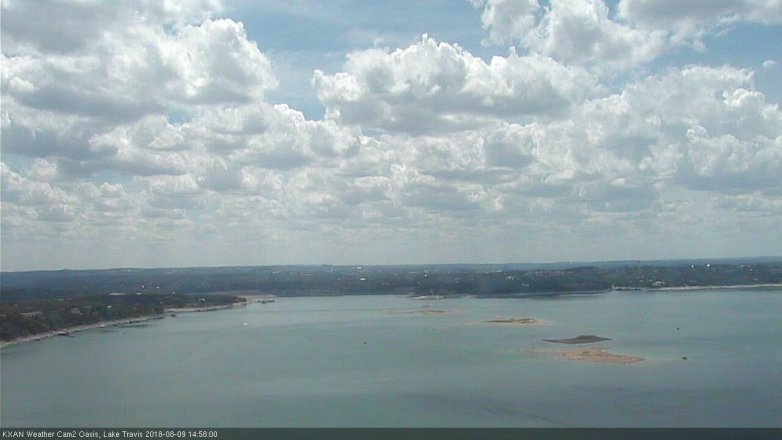Lake Travis webcam, August 9, 2018 2:00 PM CT