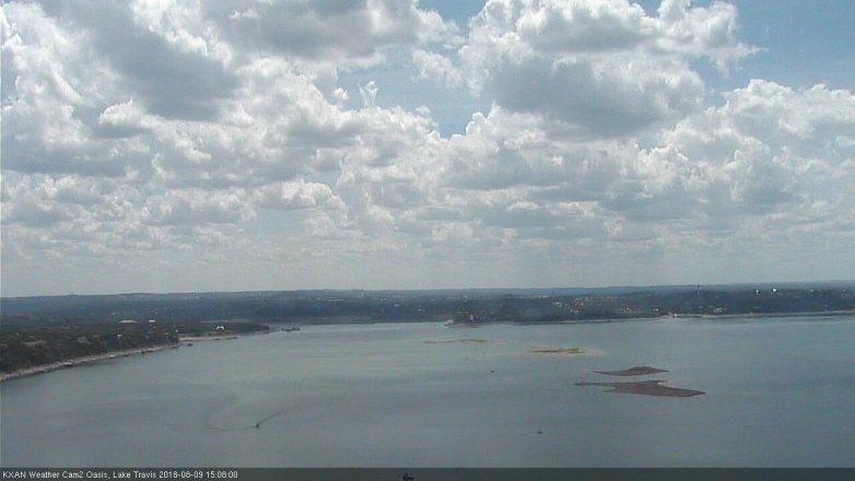 Lake Travis webcam, August 9, 2018 2:10 PM CT