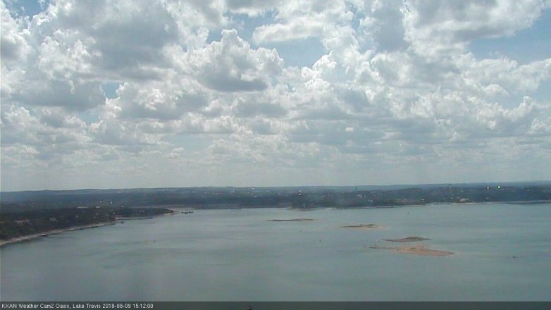Lake Travis webcam, August 9, 2018 2:15 PM CT