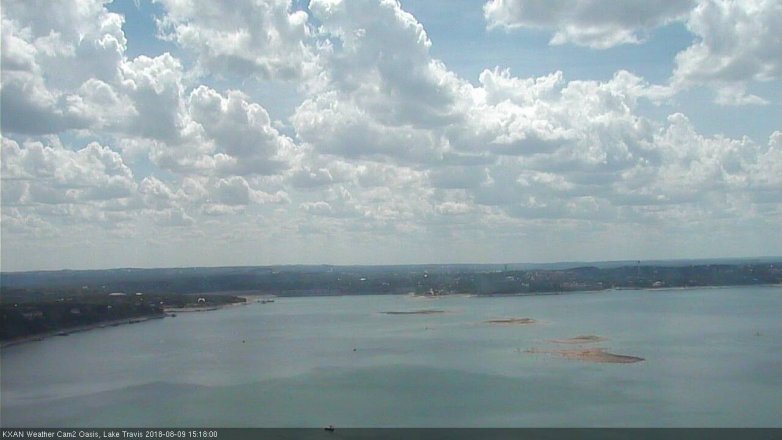 Lake Travis webcam, August 9, 2018 2:20 PM CT
