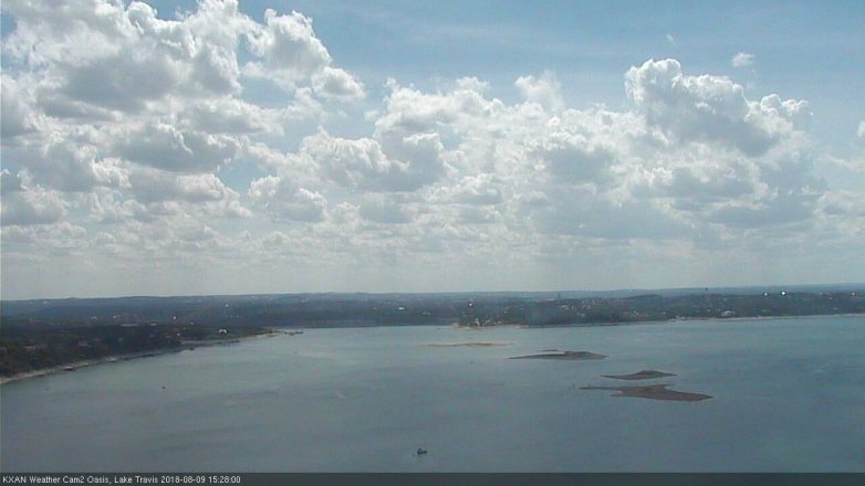 Lake Travis webcam, August 9, 2018 2:30 PM CT