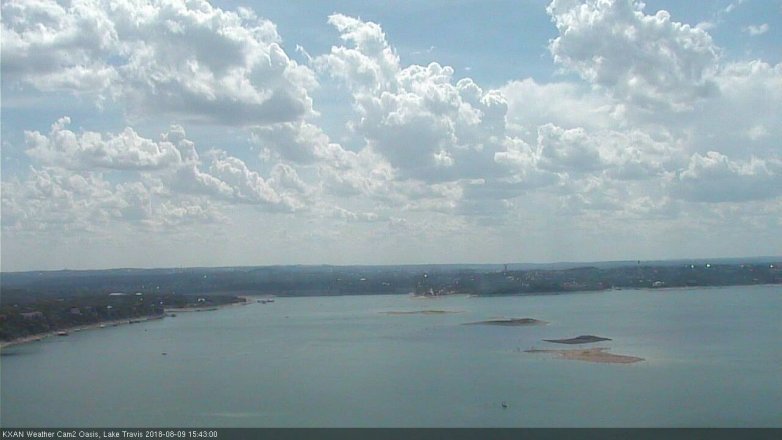 Lake Travis webcam, August 9, 2018 2:45 PM CT