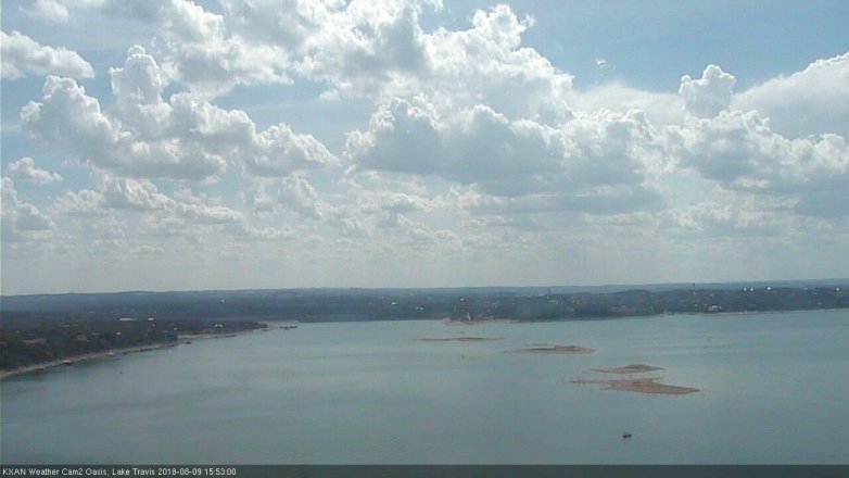 Lake Travis webcam, August 9, 2018 2:55 PM CT