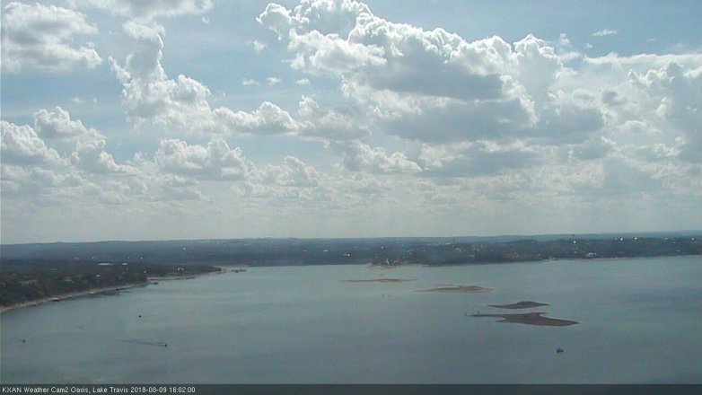 Lake Travis webcam, August 9, 2018 3:05 PM CT