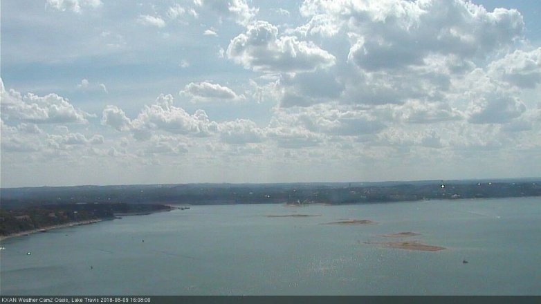 Lake Travis webcam, August 9, 2018 3:10 PM CT