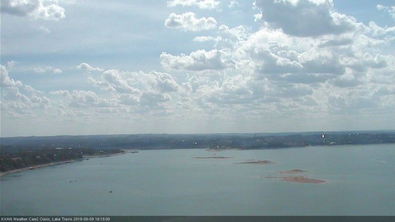 Lake Travis webcam, August 9, 2018 3:20 PM CT