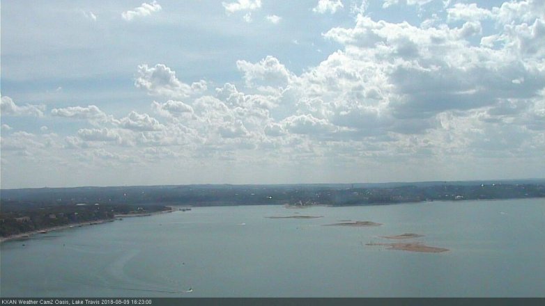 Lake Travis webcam, August 9, 2018 3:25 PM CT