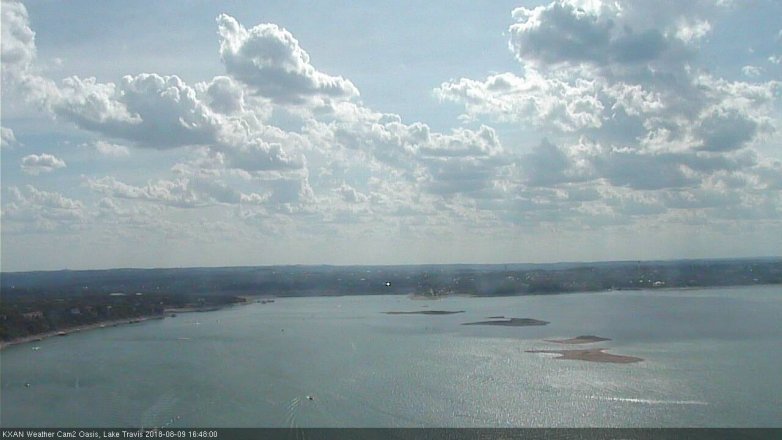 Lake Travis webcam, August 9, 2018 3:50 PM CT