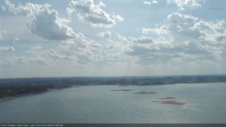 Lake Travis webcam, August 9, 2018 3:55 PM CT