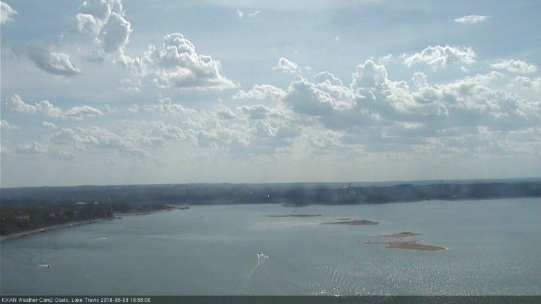Lake Travis webcam, August 9, 2018 4:00 PM CT